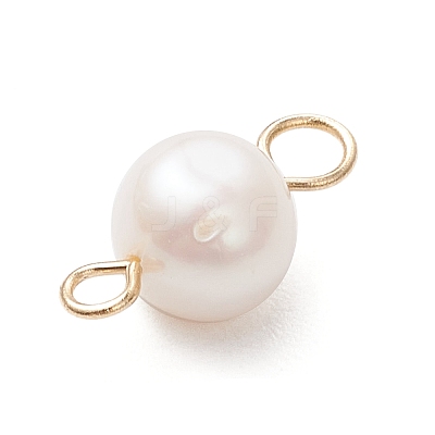 Natural Cultured Freshwater Pearl Two Sides Polished Connector Charms PALLOY-JF04041-01-1