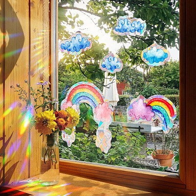 Rainbow & Cloud Rainbow Prism Electrostatic Window Stickers PW-WGA11A0-01-1
