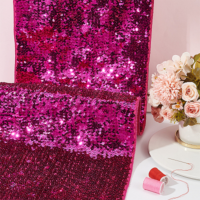 Polyester & PET Reversible Sequin Fabric DIY-WH0453-78A-1
