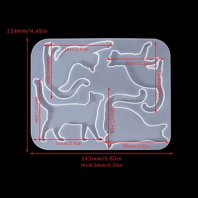 Cat Shape Brooch DIY Silhouette Silicone Mold PW-WG39523-01-1