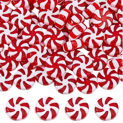 100Pcs Christmas Themed Plastic Beads KY-DC0001-53-1