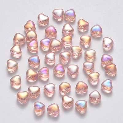 Transparent Spray Painted Glass Beads GLAA-R211-02-D03-1