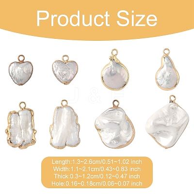2Pcs Baroque Natural Keshi Pearl Pendants PEAR-YW0001-11-1