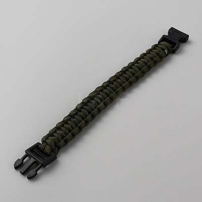 Survival Polyester Cord Bracelet with Plastic Clasps for Hiking Camping Outdoor BJEW-WH0018-54G-1
