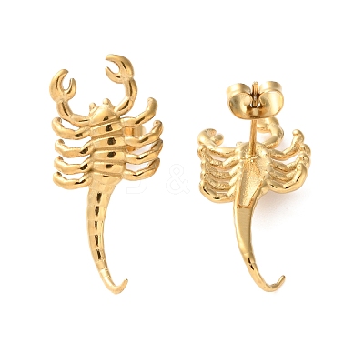 304 Stainless Steel Stud Earrings EJEW-Z081-03G-1