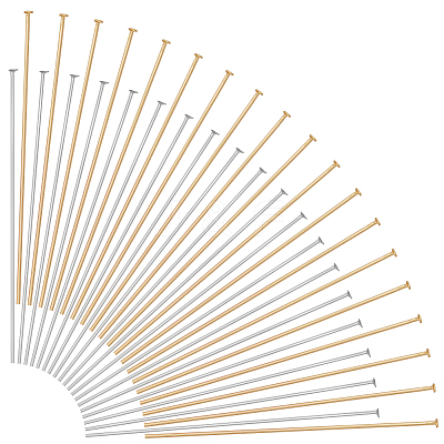 300Pcs 2 Styles 304 Stainless Steel Flat Head Pins STAS-ME0003-15-1