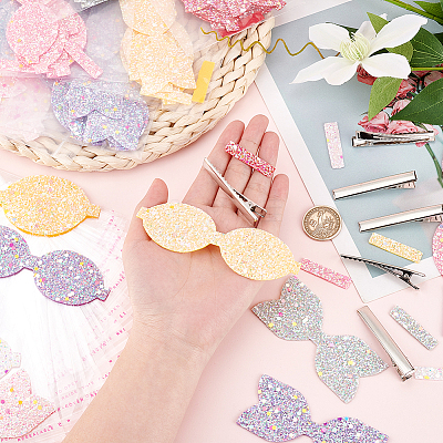 DIY Luminous Bowknot Hair Clip Making Kit DIY-GL0003-90-1