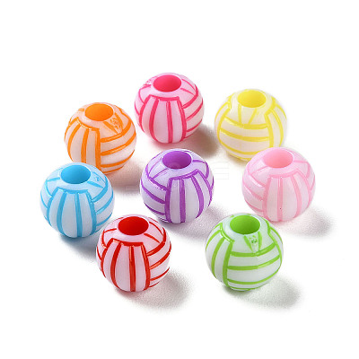 Opaque Acrylic European Beads SACR-P031-06A-1