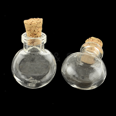 Flat Round Glass Bottle for Bead Containers X1-AJEW-R045-07-1