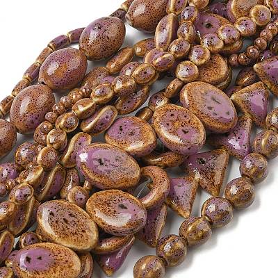 Handmade Porcelain Beads Strands PORC-B002-19G-1