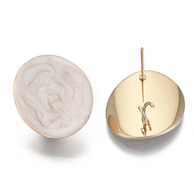 Eco-Friendly Iron Enamel Stud Earring Findings IFIN-N003-29B-M-NR-1