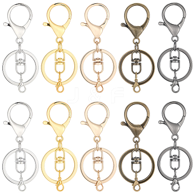 20Pcs 5 Colors Iron Keychain Clasps FIND-BBC0004-69-1