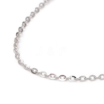 Anti-Tarnish Rhodium Plated 925 Sterling Silver Beadable Necklaces STER-I021-01P-1