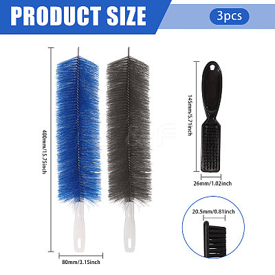 2Pcs 2 Colors Plastic & Nylon Brushes TOOL-CA0001-35-1