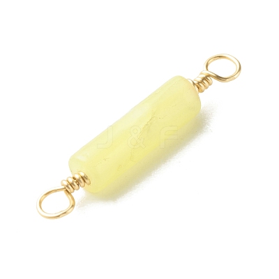 Natural Lemon Jade Connector Charms PALLOY-JF01454-08-1