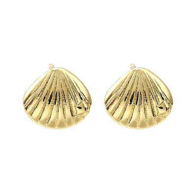 Brass Stud Earrings EJEW-H157-01G-03-1