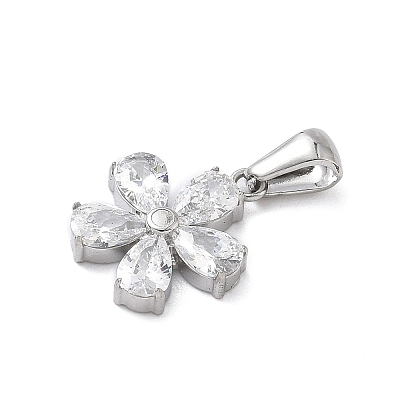316 Surgical Stainless Steel Rhinestone Pendants STAS-P412-09P-1