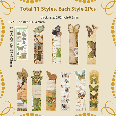 2Sets 20Pcs Paper Bookmarks AJEW-SP0002-21B-1