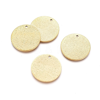 Ion Plating(IP) 304 Stainless Steel Textured Pendants X-STAS-I098-01-20mm-G-1
