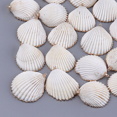 Electroplate Sea Shell Pendants X-SSHEL-S261-05-1