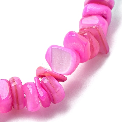 Dyed Natural Freshwater Shell Beads Stretch Bracelets for Men Women BJEW-JB12477-02-1
