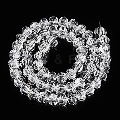 Transparent Crackle Glass Beads Strands GLAA-N051-05-1