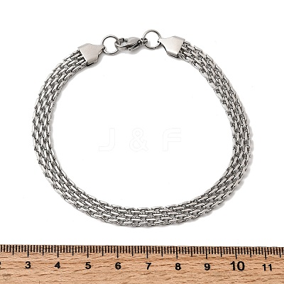 201 Stainless Steel Link Chain Bracelets for Women Men STAS-T077-20P-01-1