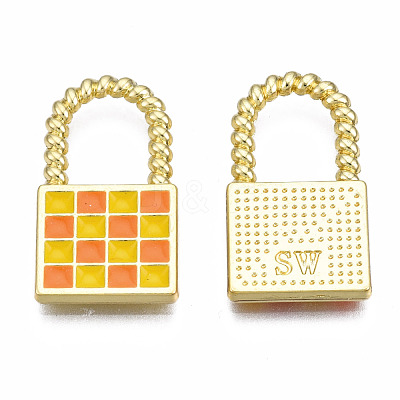 Rack Plating Alloy Checkerboard Pendants PALLOY-S132-255D-RS-1