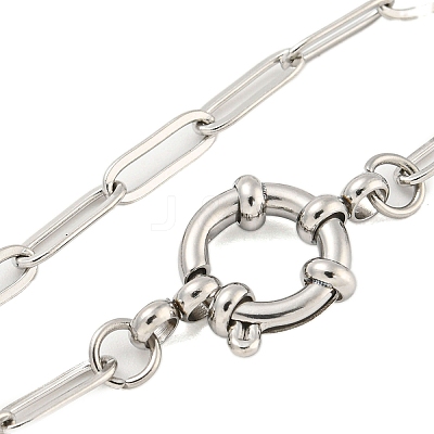 Tarnish Resistant 304 Stainless Steel Paperclip Chain Bracelets for Women BJEW-Q344-03P-1