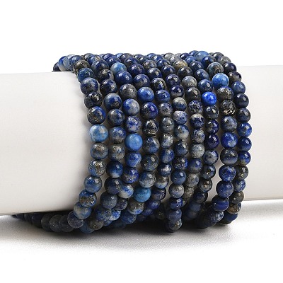 Natural Lapis Lazuli Round Beads Strands G-I181-09-4mm-1