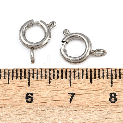 304 Stainless Steel Spring Ring Clasps STAS-B095-05D-P-1