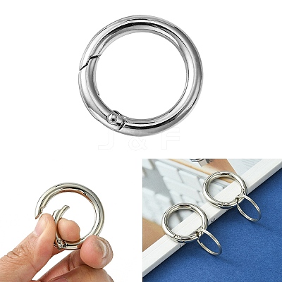 Zinc Alloy Spring Gate Rings PALLOY-YW0003-23A-1