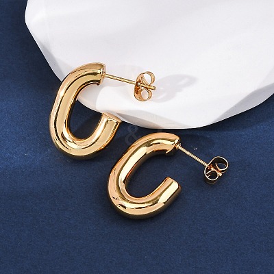 201 Stainless Steel Half Hoop Earrings X-EJEW-C501-16G-A-1