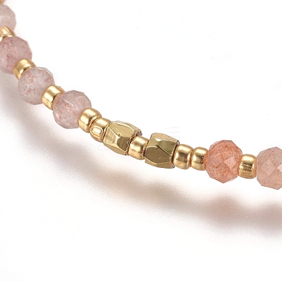 Adjustable Natural Gemstone Braided Bead Bracelets BJEW-L669-B-1