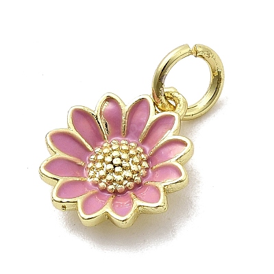 Brass Enamel Pendants KK-P338-19G-04-1
