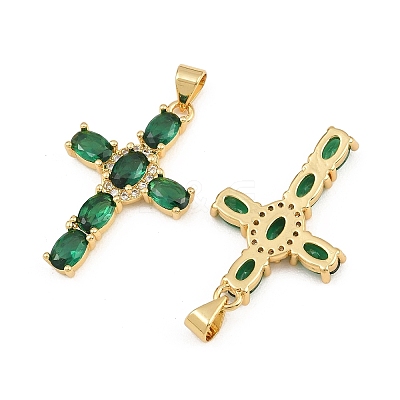 Brass Micro Pave Cubic Zirconia Pendants CU-CBADC6C-11G-05-1