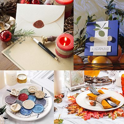 Wooden Handle Wax Sealing Stamp Melting Spoon AJEW-WH0021-63-1
