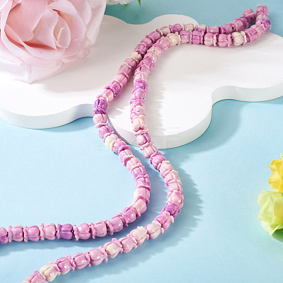 2 Strands Synthetic Coral Dyed Carved Beads Strands SHEL-TA0001-31-1