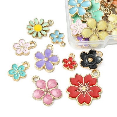 50Pcs 7 Styles Alloy Enamel Charms ENAM-YW0003-10-1