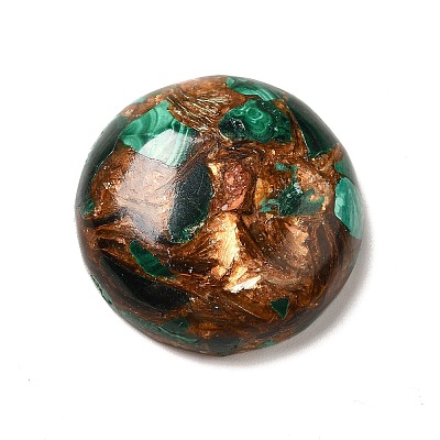 Assembled Synthetic Bronzite and Malachite Cabochons G-I339-08A-1