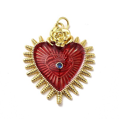 Rack Plating Brass Enamel Pendants X-KK-M230-27G-1