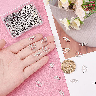 200Pcs 2 Style 304 Stainless Steel Linking Rings STAS-DC0007-72-1