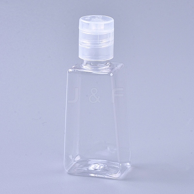 30ml Transparent PET Plastic Refillable Flip Top Cap Bottles X-AJEW-WH0105-90-1