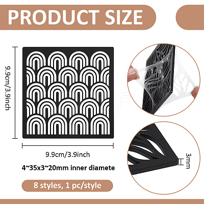1 Bag Square Acrylic Clay Templates DIY-BC0017-60-1