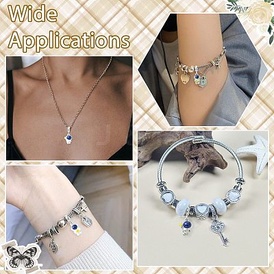 16Pcs 4 Styles Spray Printed Alloy European Dangle Charms FIND-CJ0005-53-1
