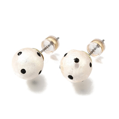 Alloy & Resin Pearl Stud Earrings EJEW-G466-14G-1