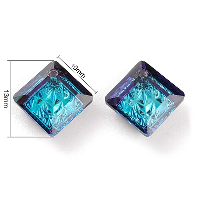 Embossed Glass Rhinestone Pendants GLAA-J101-03A-001BB-1