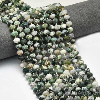 Natural Tree Agate Beads Strands G-P573-A17-01-1