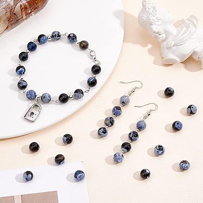 3 Strands Natural Fire Crackle Agate Beads Strands G-NB0003-46-1