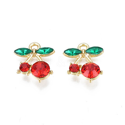 Rack Plating Alloy Rhinestone Pendants PALLOY-S139-017-1